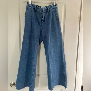Anthropologie Wide-Leg Jeans in Classic Blue Stretchy Soft denim
